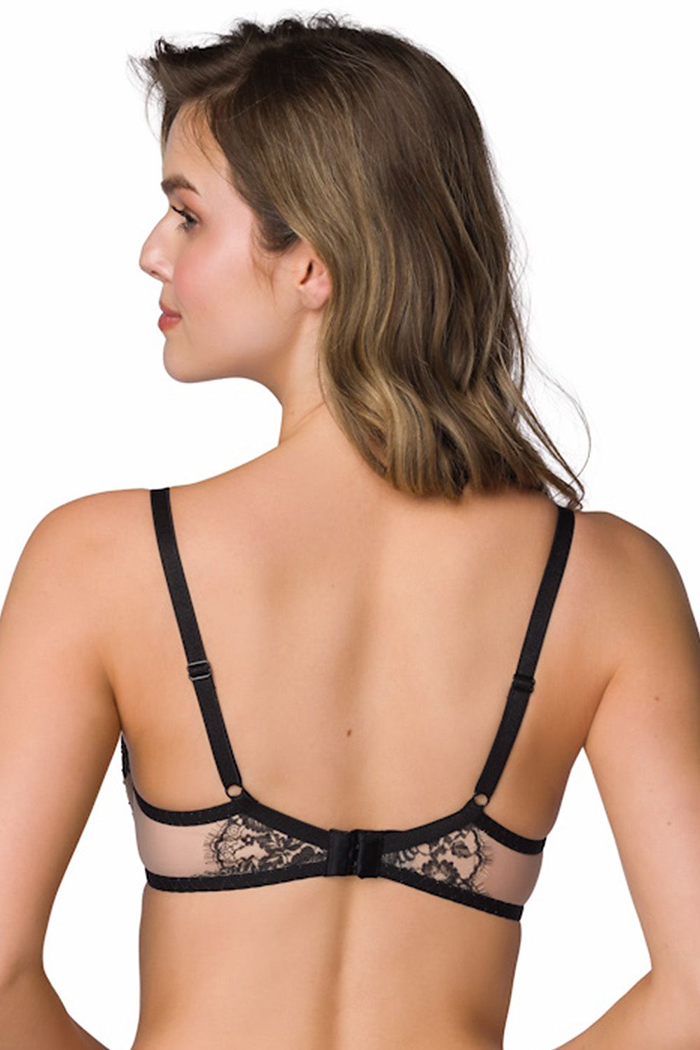 Anibe Lifestyle - Frances - Push up-behå i beige blommig spets