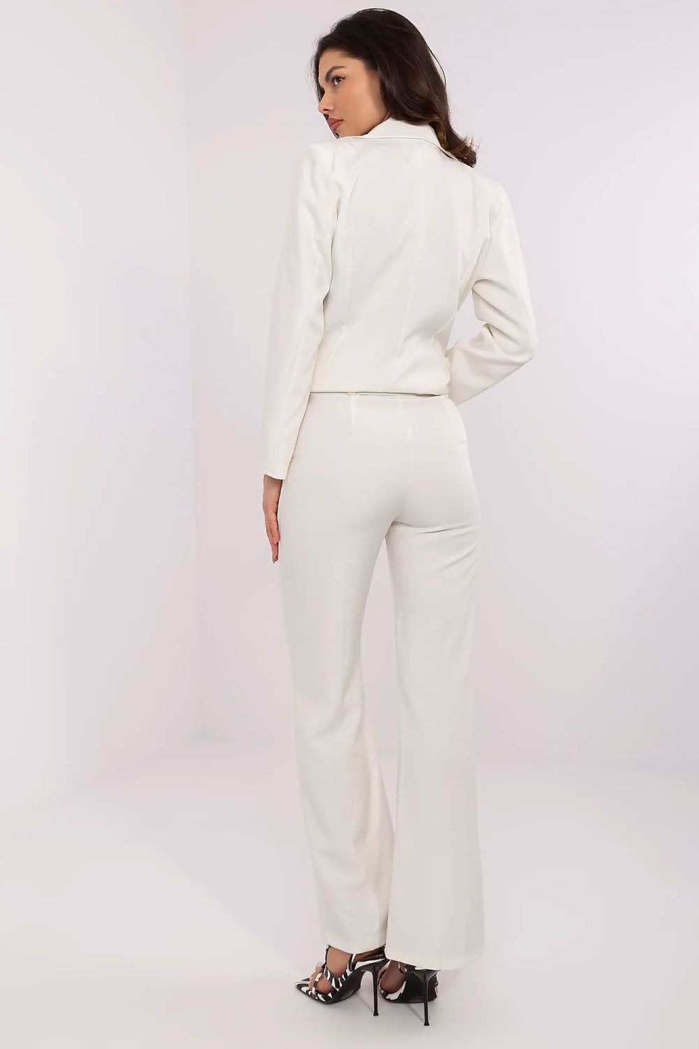 Anibe Lifestyle - Eleganta utsvängda byxor med high-waist och bälte