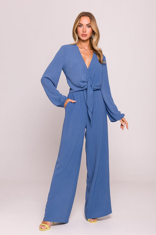 Anibe Lifestyle - Croppad blus med puffärm och V-ringning
