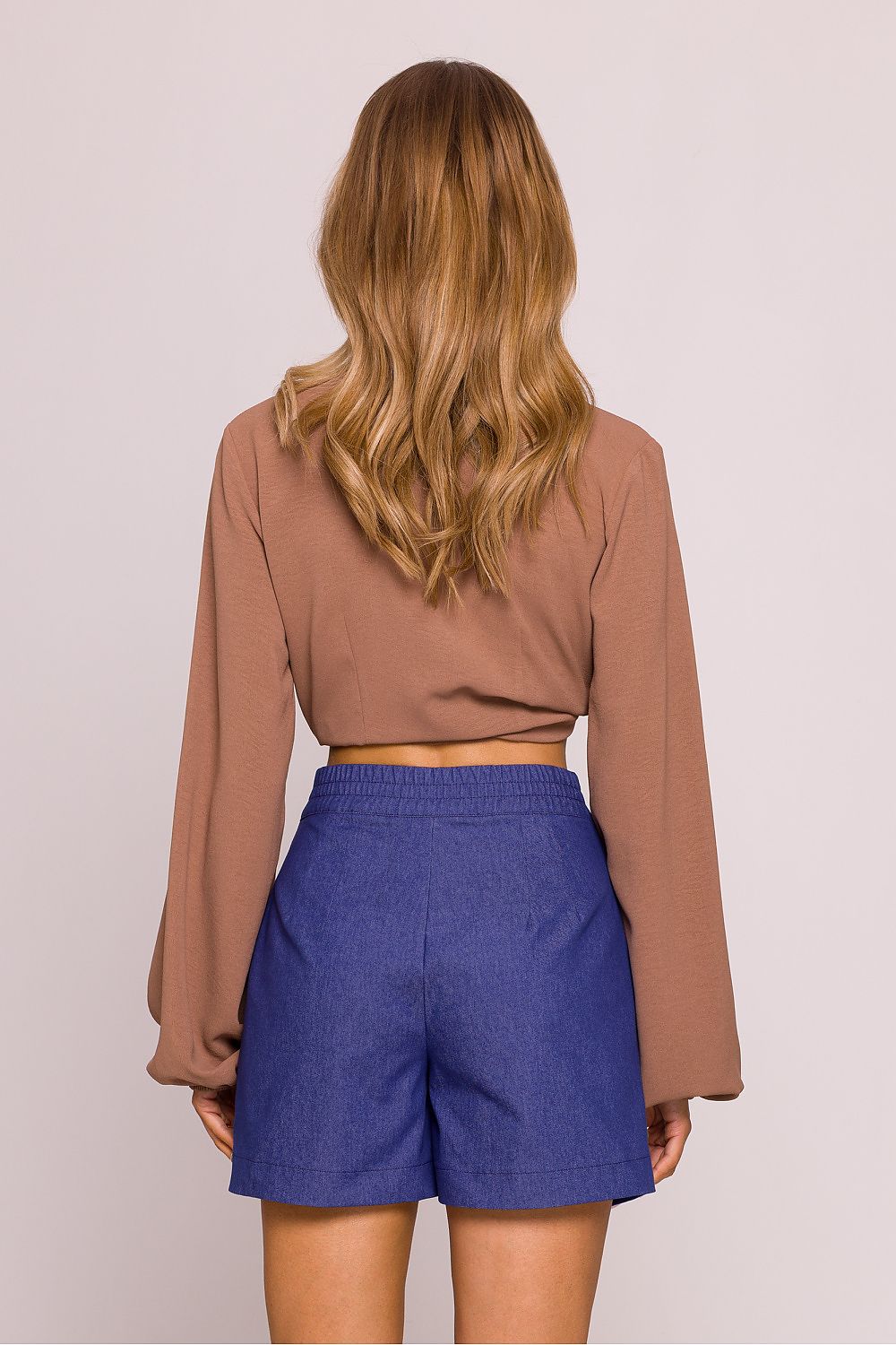 Anibe Lifestyle - High waist-shorts med veck och sidofickor