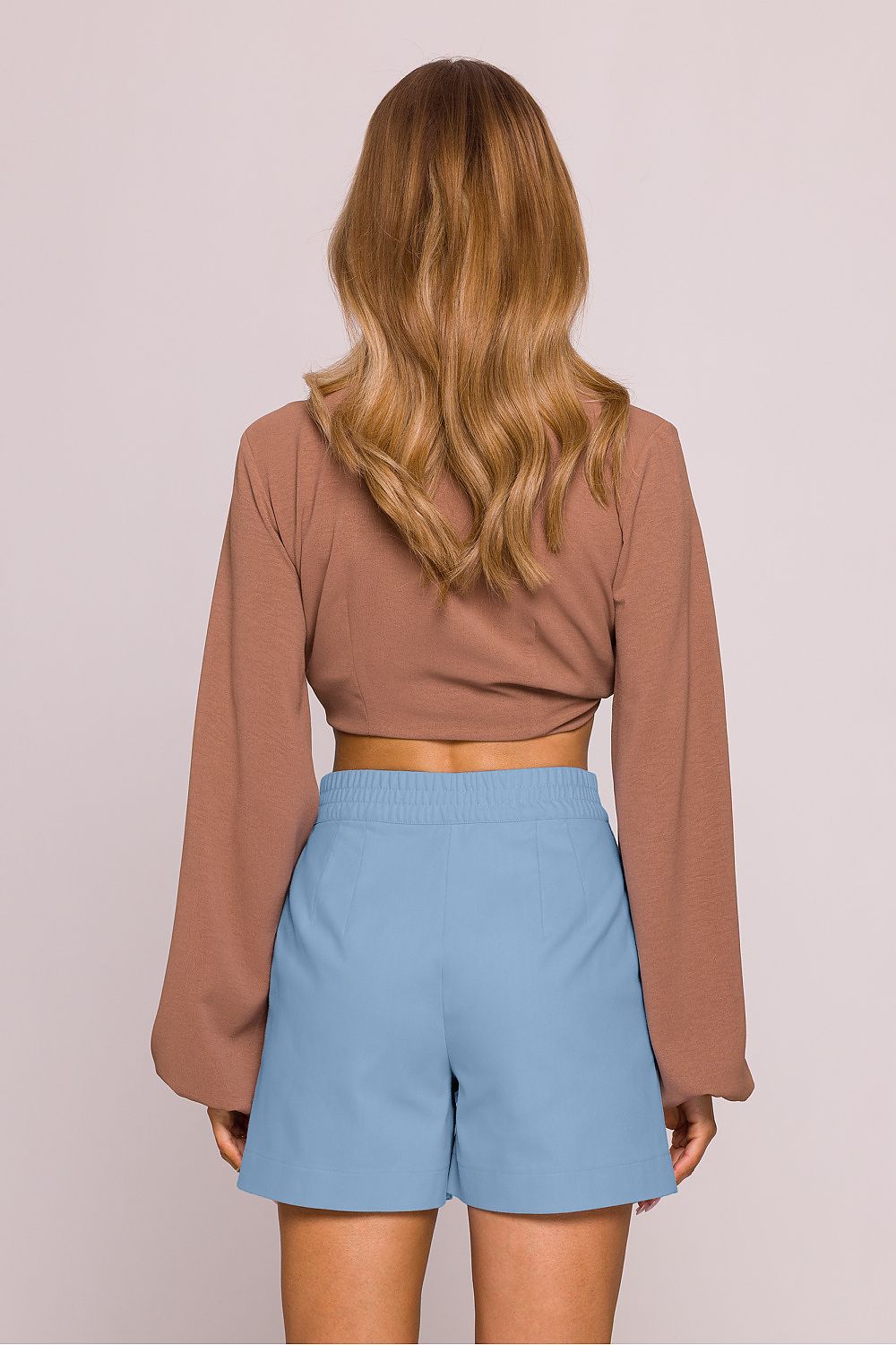 Anibe Lifestyle - High waist-shorts med veck och sidofickor