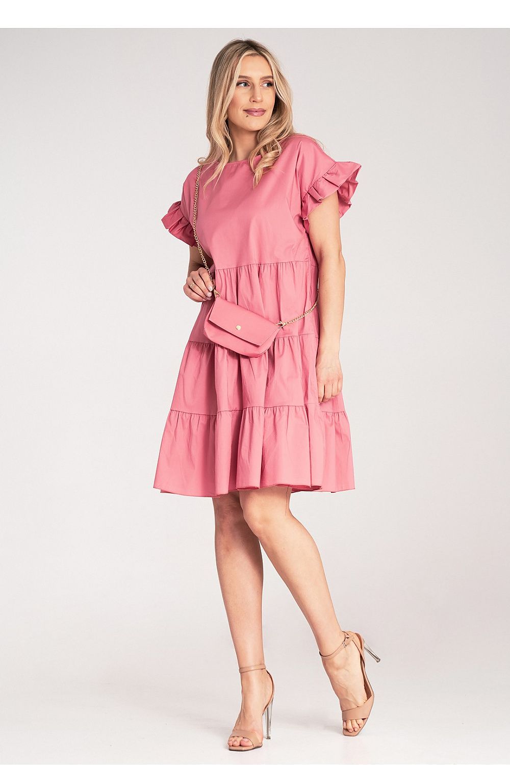 Anibe Lifestyle - Klänning med volanger och medföljande väska