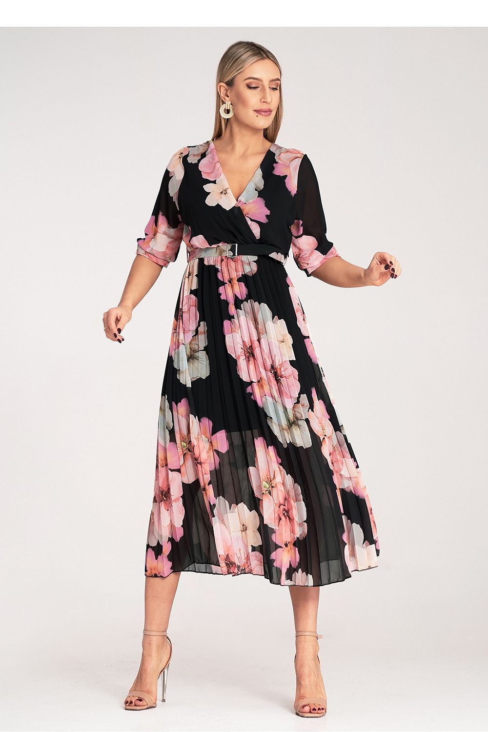 Anibe Lifestyle - Maxiklänning med blommigt mönster och skärp