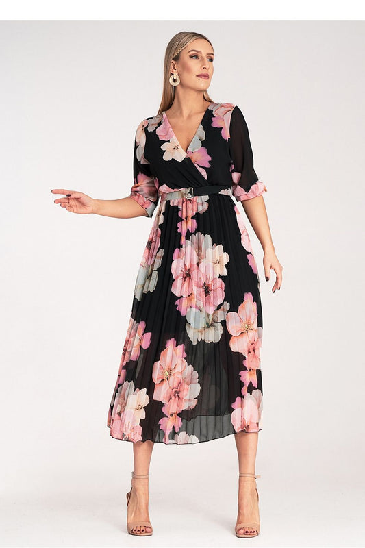 Anibe Lifestyle - Maxiklänning med blommigt mönster och skärp