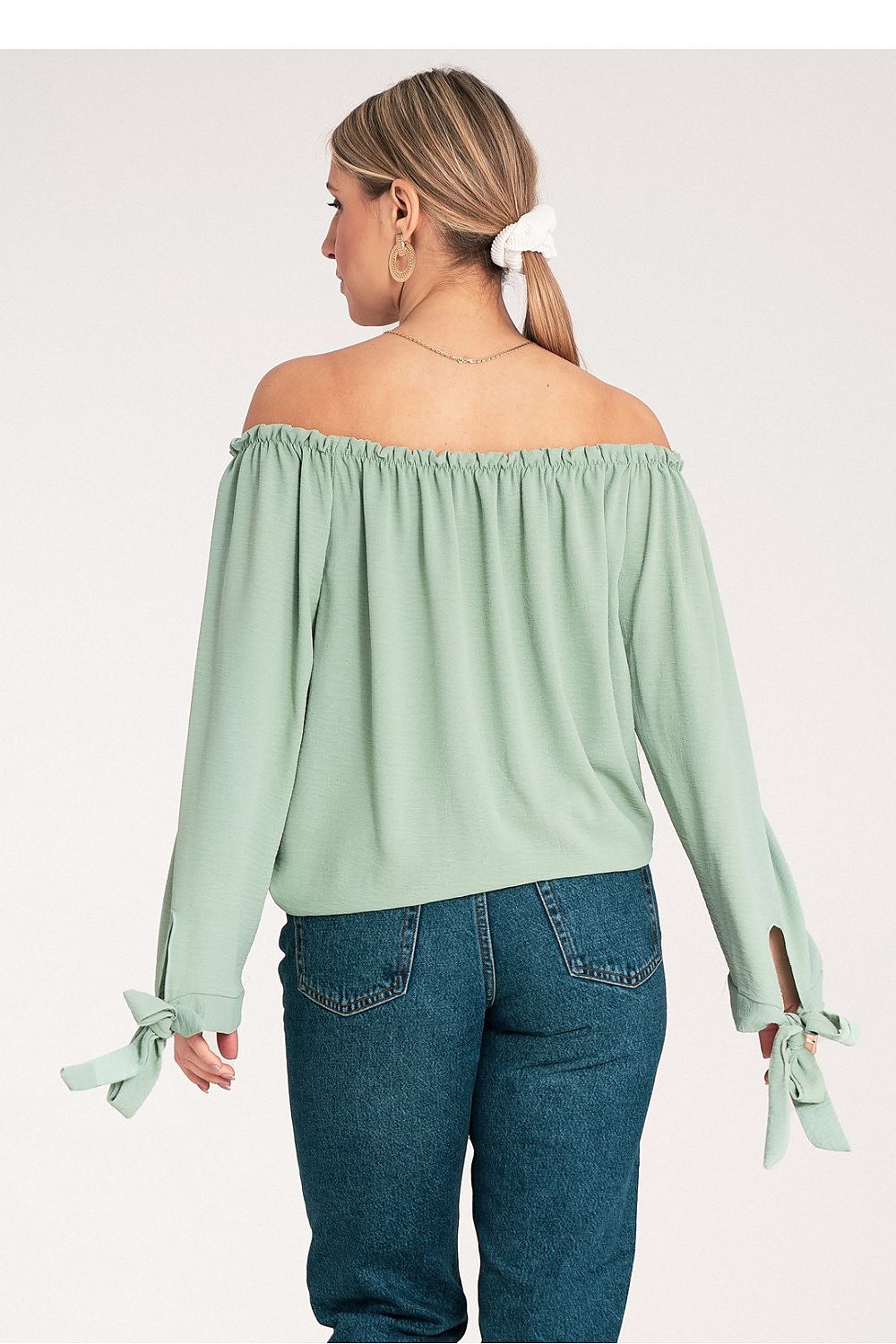 Anibe Lifestyle - Blus i spansk stil med off-shoulder och snörning