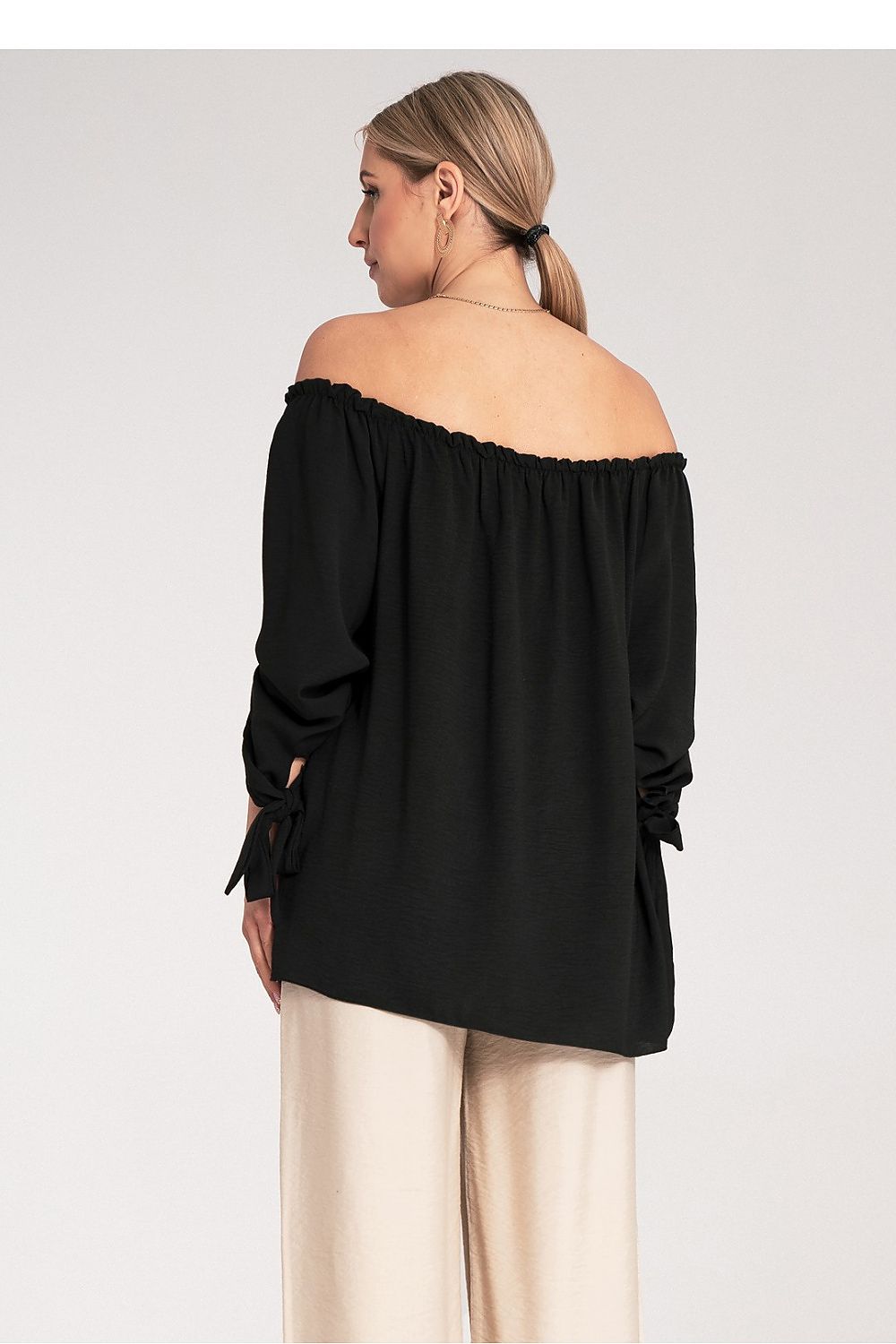 Anibe Lifestyle - Blus i spansk stil med off-shoulder och snörning
