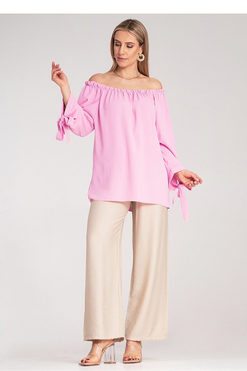 Anibe Lifestyle - Blus i spansk stil med off-shoulder och snörning