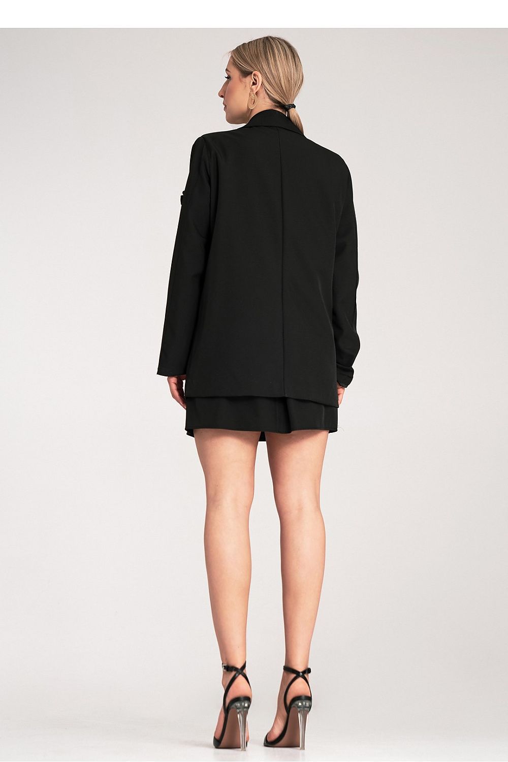 Anibe Lifestyle - Oversized blazer med kavajkrage och blomrosett