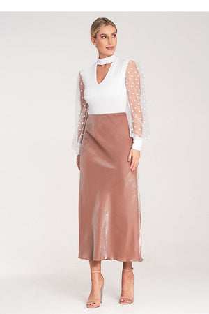 Anibe Lifestyle - Satinkjol med elastisk midja
