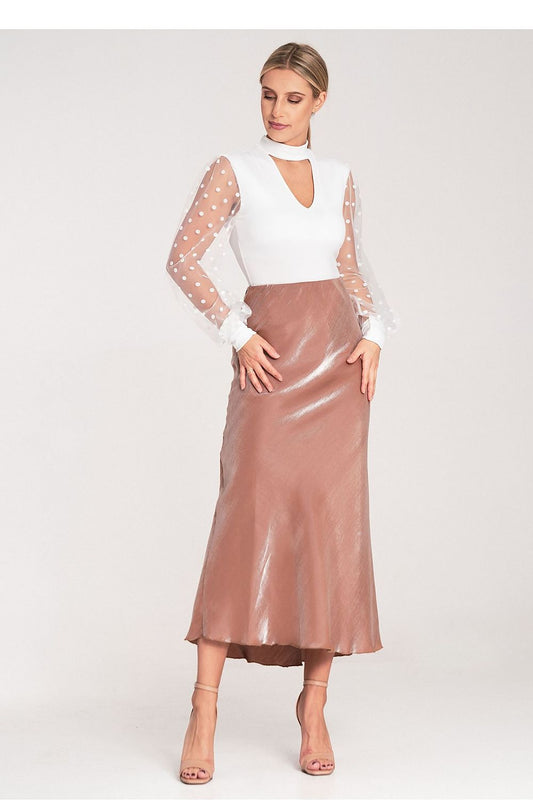Anibe Lifestyle - Satinkjol med elastisk midja