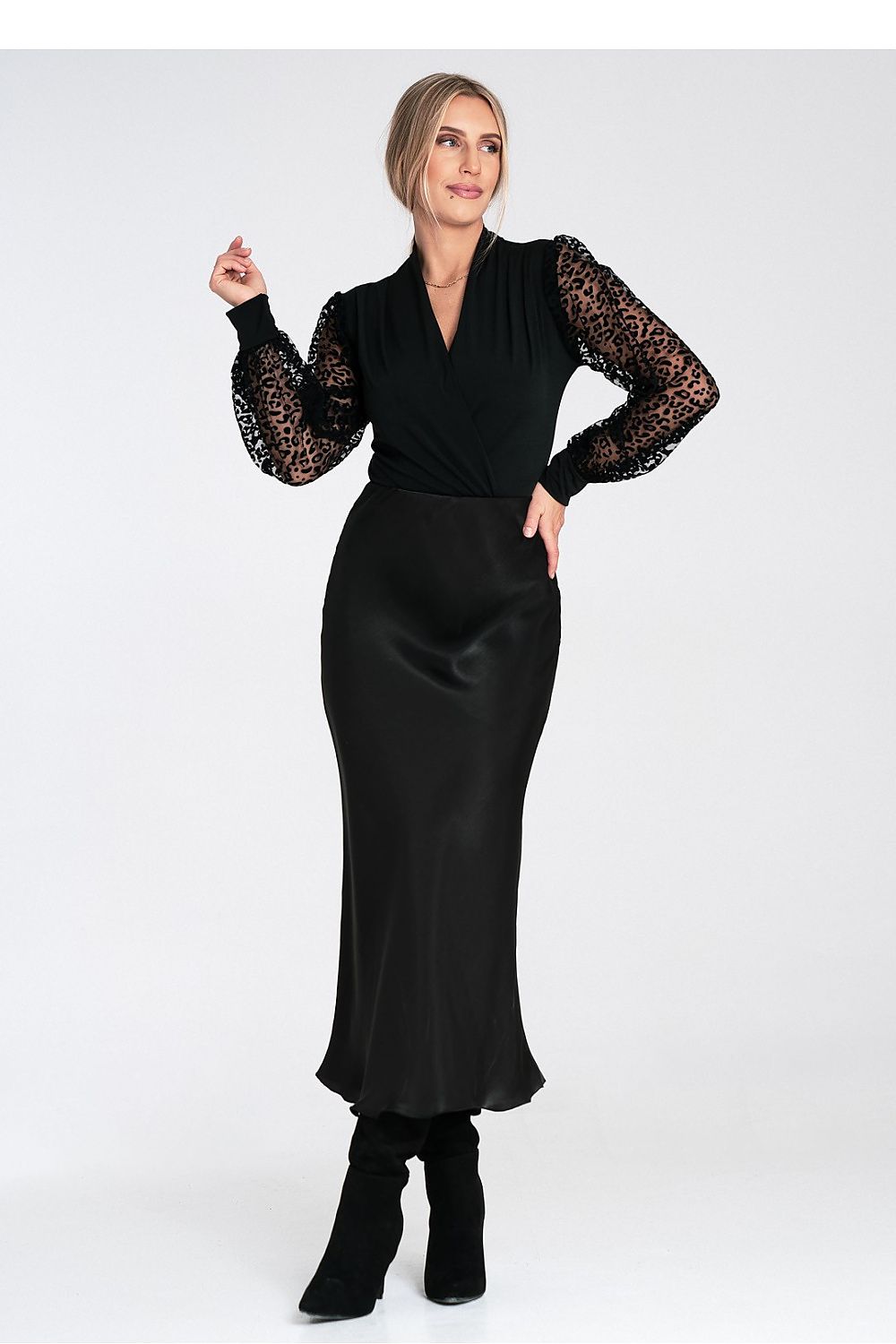 Anibe Lifestyle - Satinkjol med elastisk midja