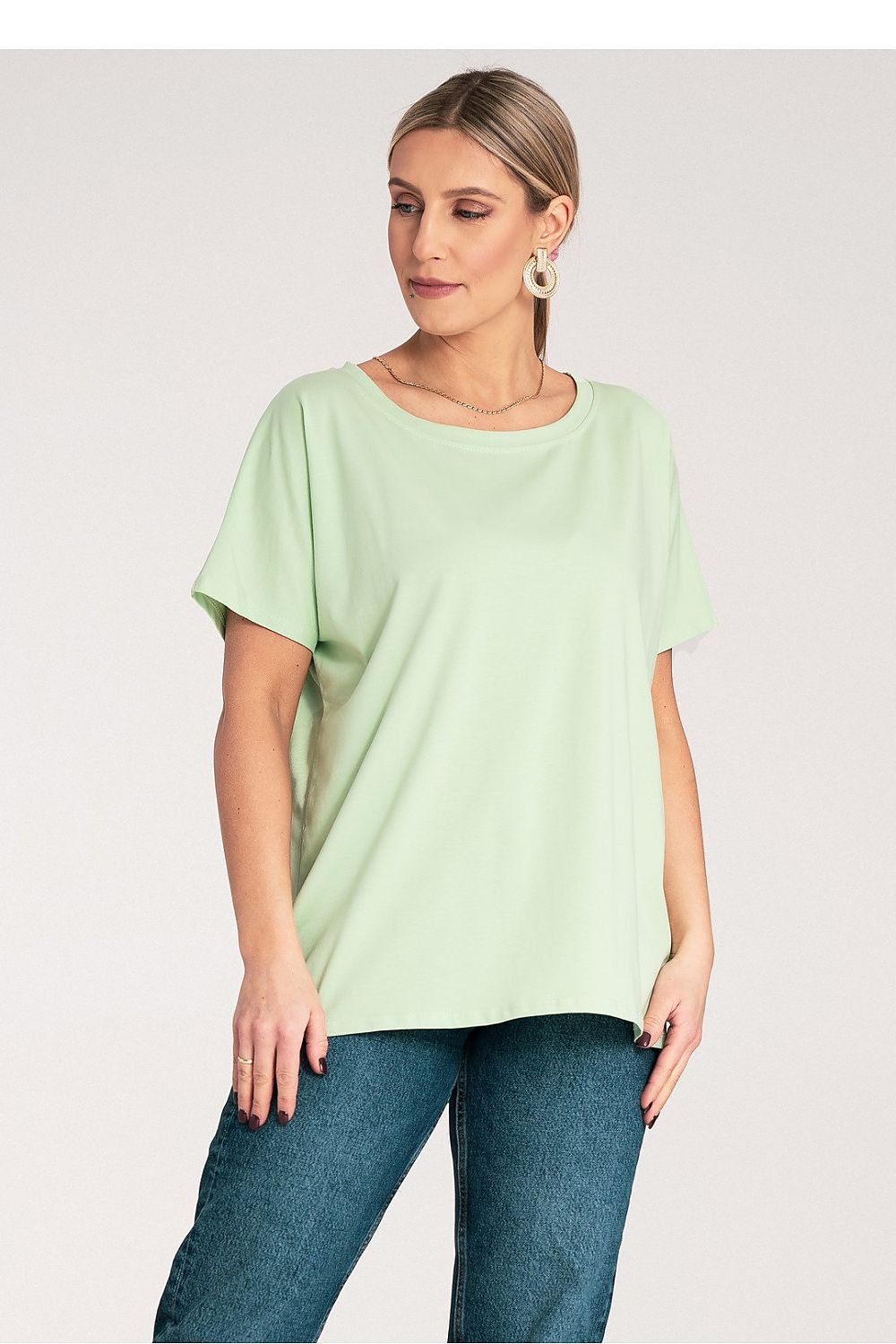 Anibe Lifestyle - Oversize t-shirt med rund hals och kort ärm