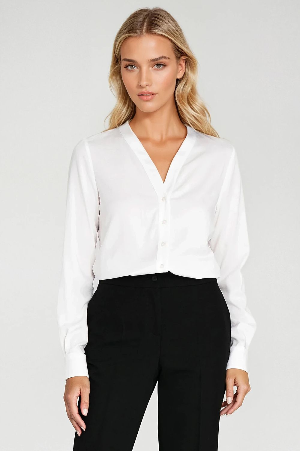 Anibe Lifestyle - Skjortblus med V-ringning