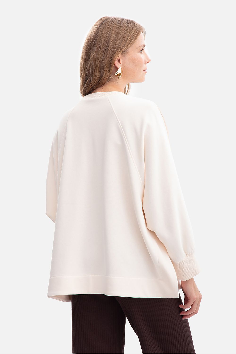 Anibe Lifestyle - Oversized sweatshirt med raglanärmar och sidoslitsar