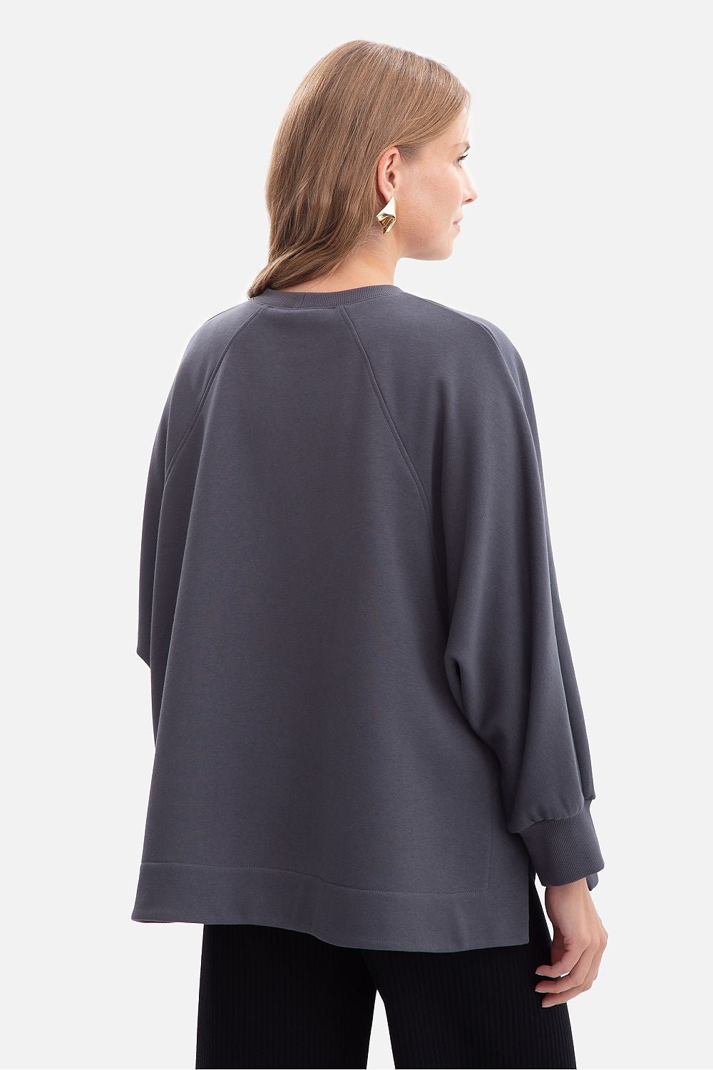 Anibe Lifestyle - Oversized sweatshirt med raglanärmar och sidoslitsar