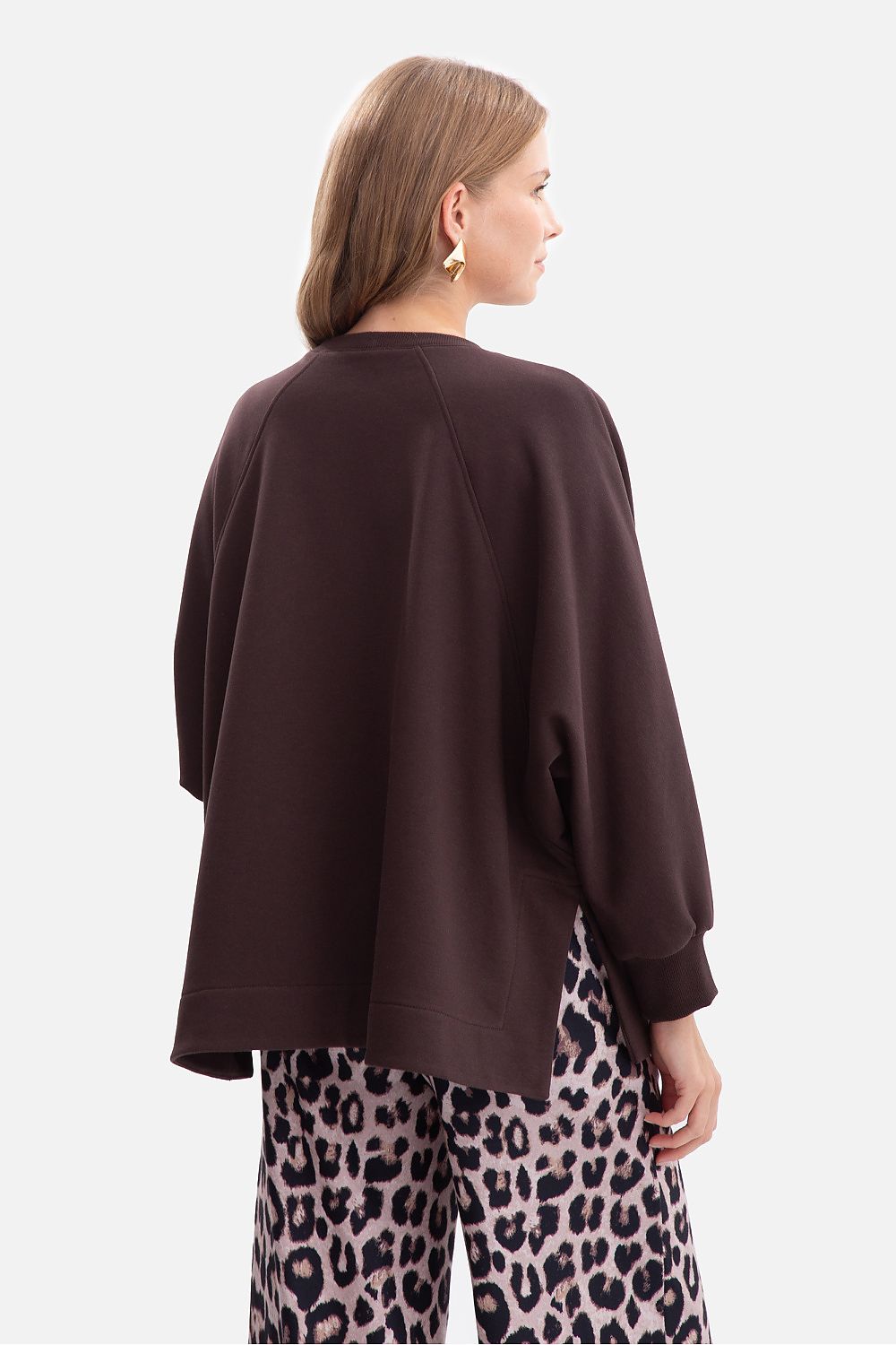 Anibe Lifestyle - Oversized sweatshirt med raglanärmar och sidoslitsar