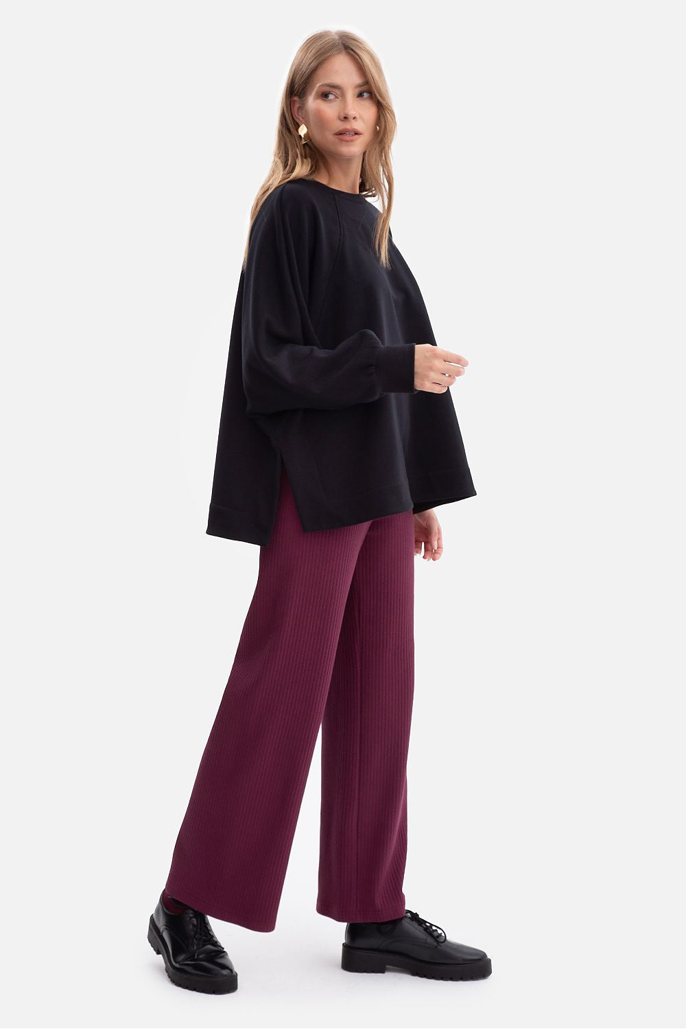 Anibe Lifestyle - Oversized sweatshirt med raglanärmar och sidoslitsar