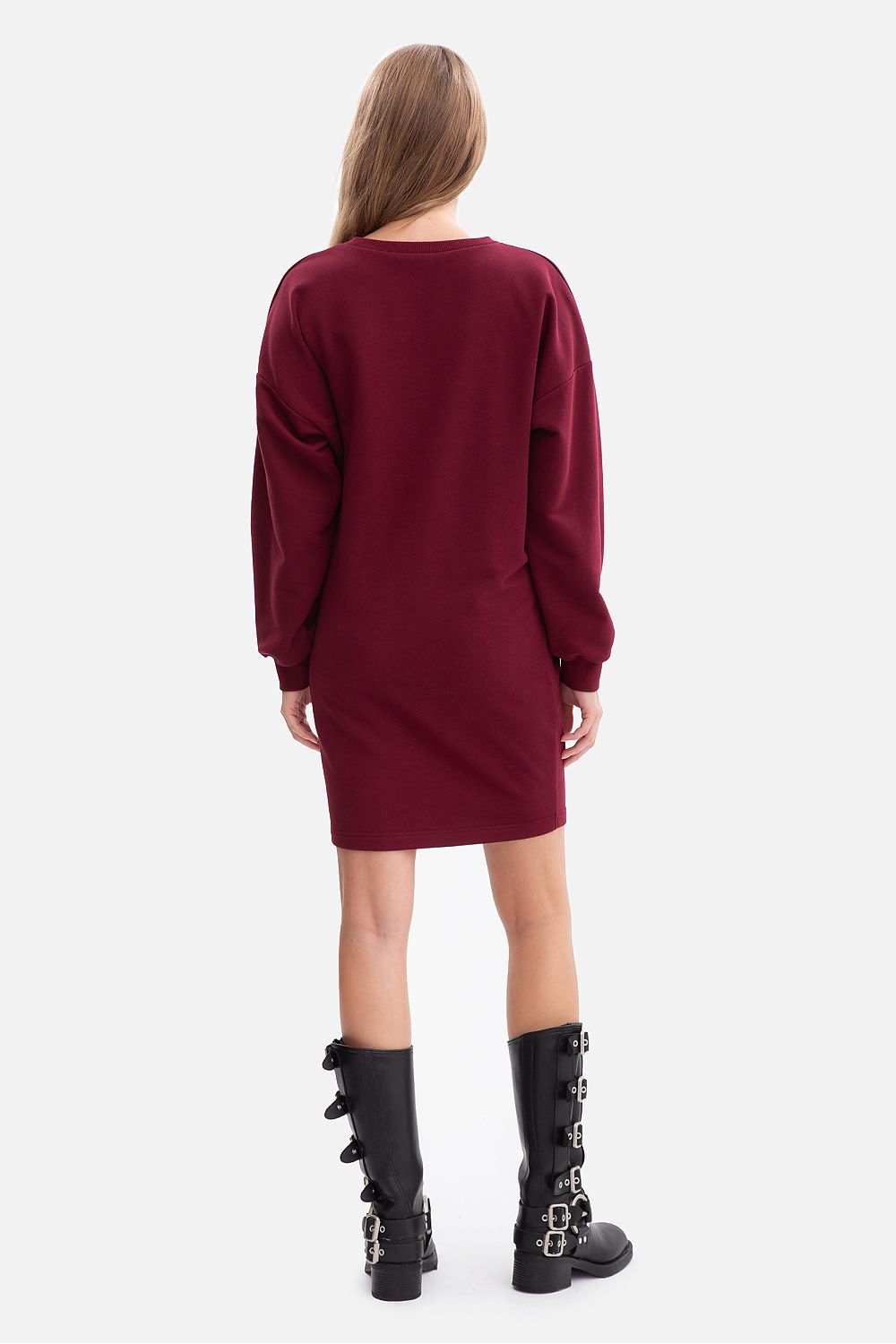 Anibe Lifestyle - Oversize sweatshirt-klänning med muddar och rund ringning