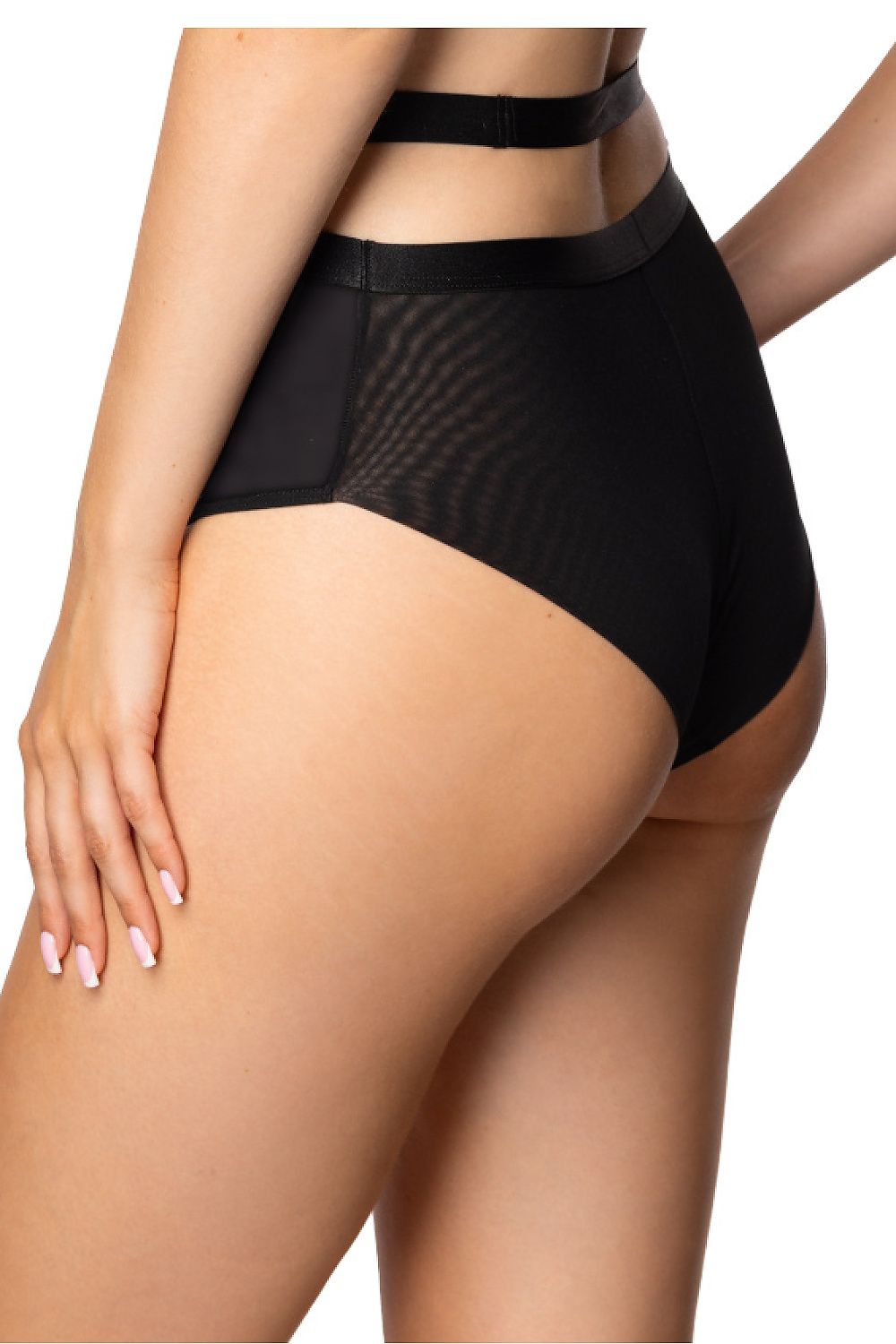 Anibe Lifestyle - Etna - High-waist trosor med meshpartier och dekorativa band