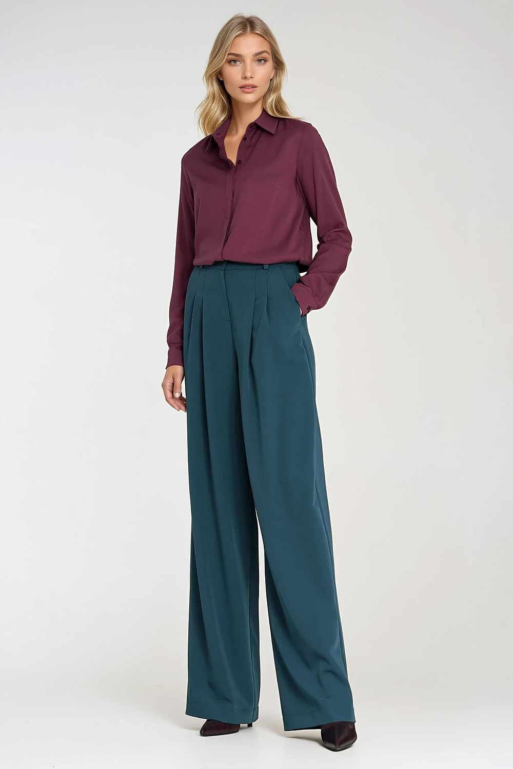 Anibe Lifestyle - Wide leg-byxor med hög midja