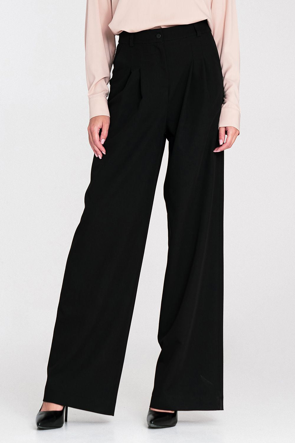 Anibe Lifestyle - Wide leg-byxor med hög midja