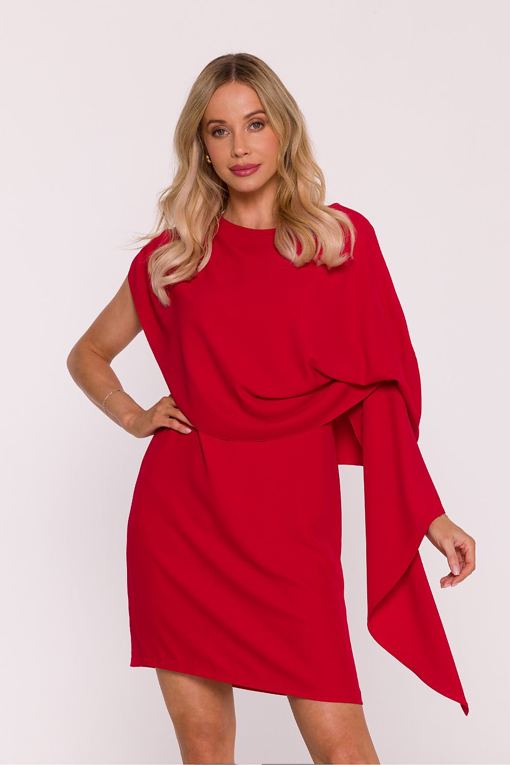 Anibe Lifestyle - Cocktailklänning med asymmetrisk cape