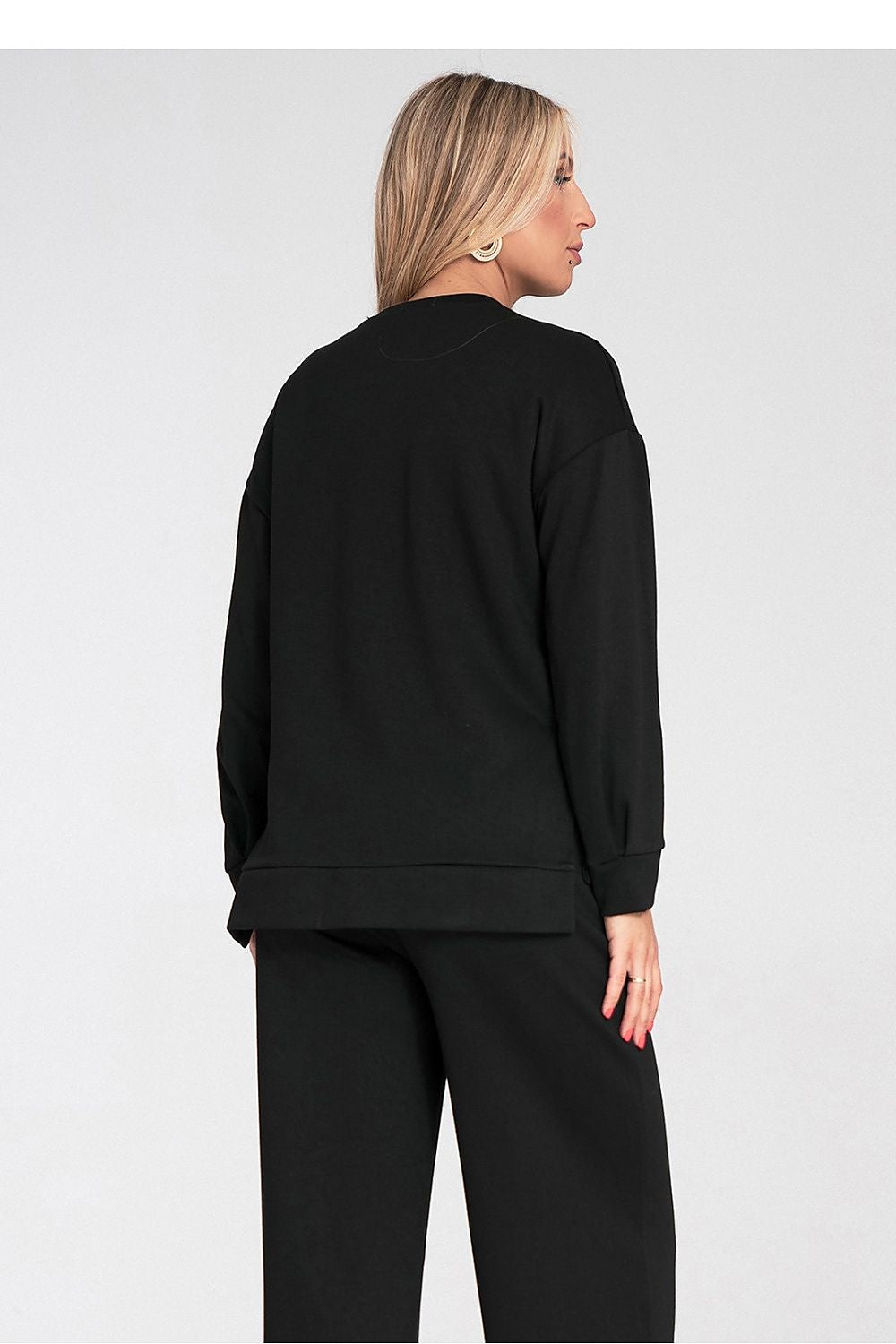 Anibe Lifestyle - Sweatshirt med rund hals och sidoskärningar