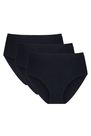 Anibe Lifestyle - Trepack high-waist trosor med OEKO-TEX-bomull