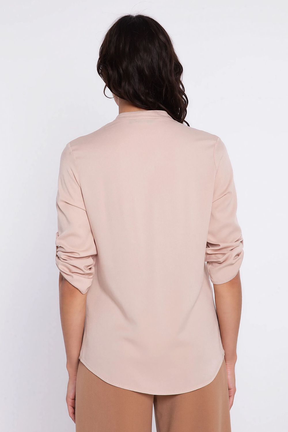 Anibe Lifestyle - Blus med stående krage och uppknäppbara ärmar
