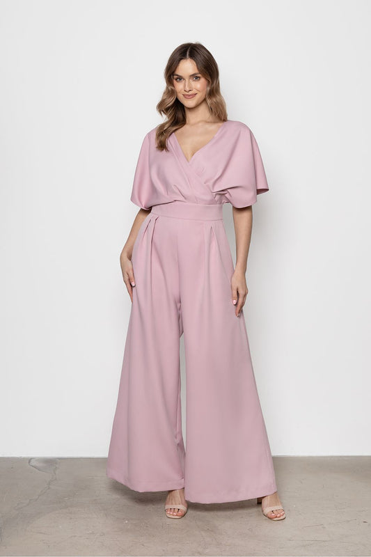 Anibe Lifestyle - Byxdress i palazzostil med omlottringning