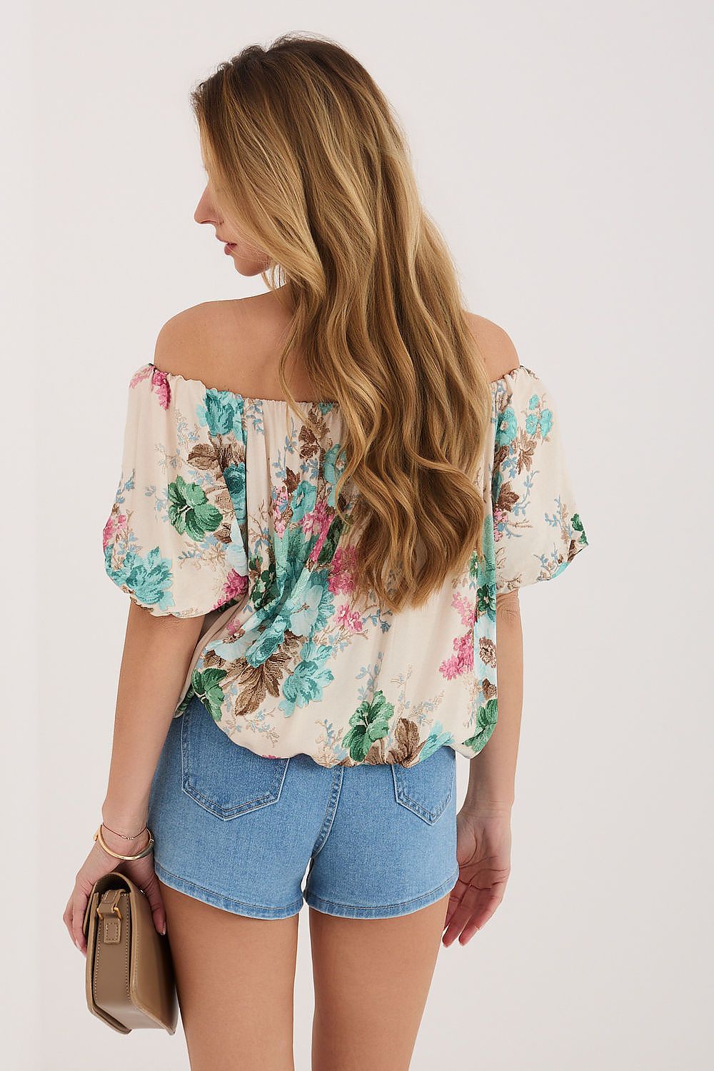 Anibe Lifestyle - Blus med blomtryck och pösiga ärmar