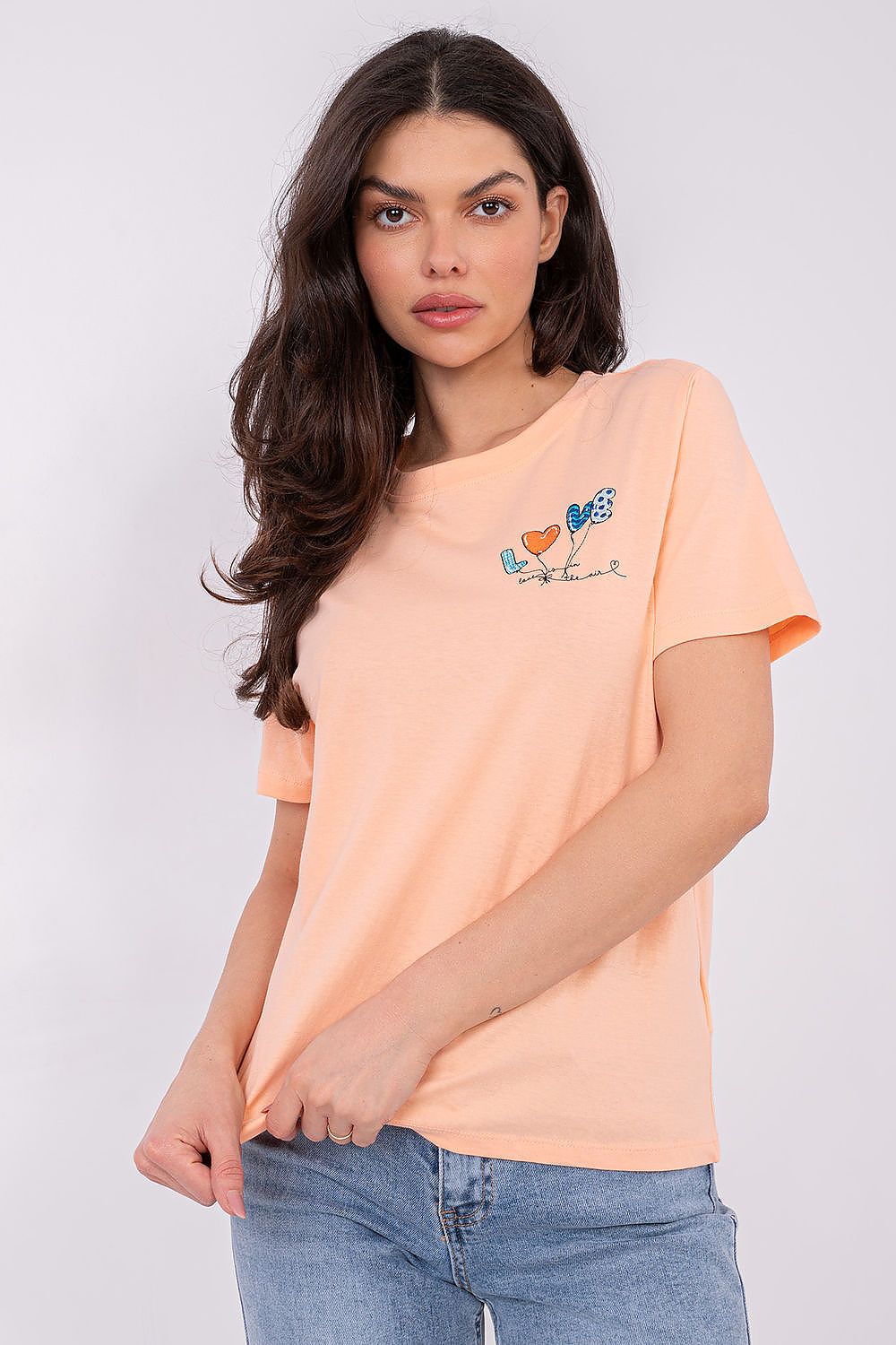 Anibe Lifestyle - T-shirt i bomull med broderi