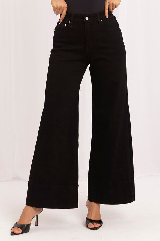 Anibe Lifestyle - Wide-leg jeans med high-waist i bomull