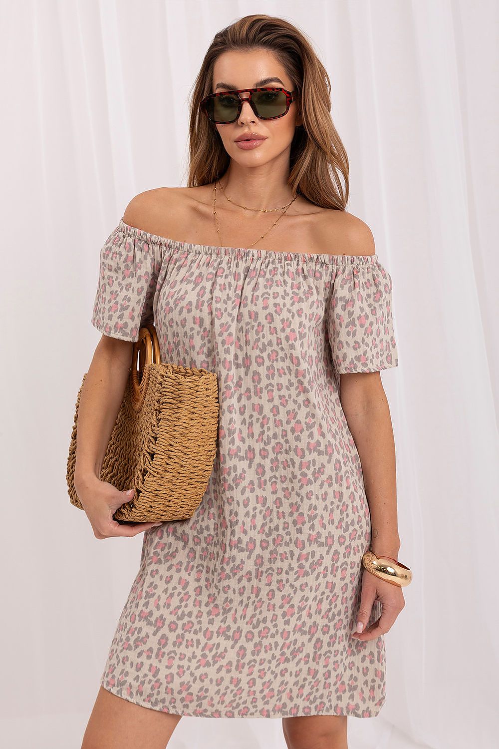 Anibe Lifestyle - Klänning med mönster och off-shoulder