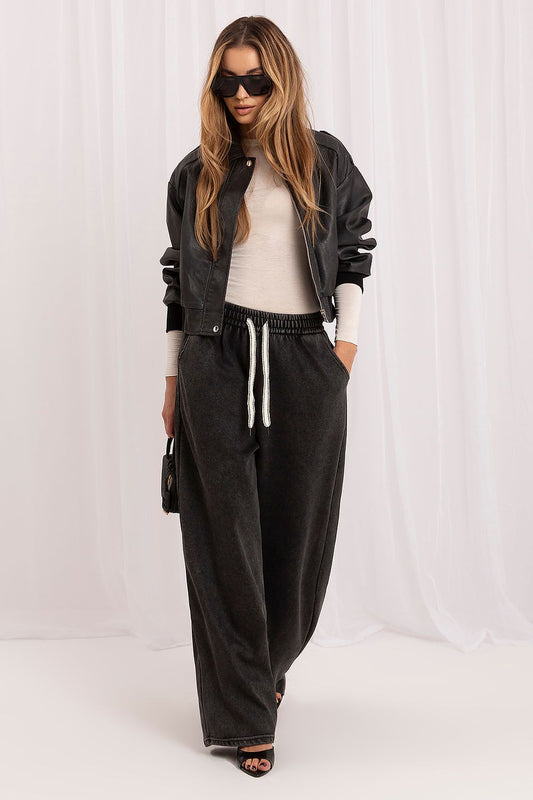 Anibe Lifestyle - Mjukisbyxor med high-waist och vida ben