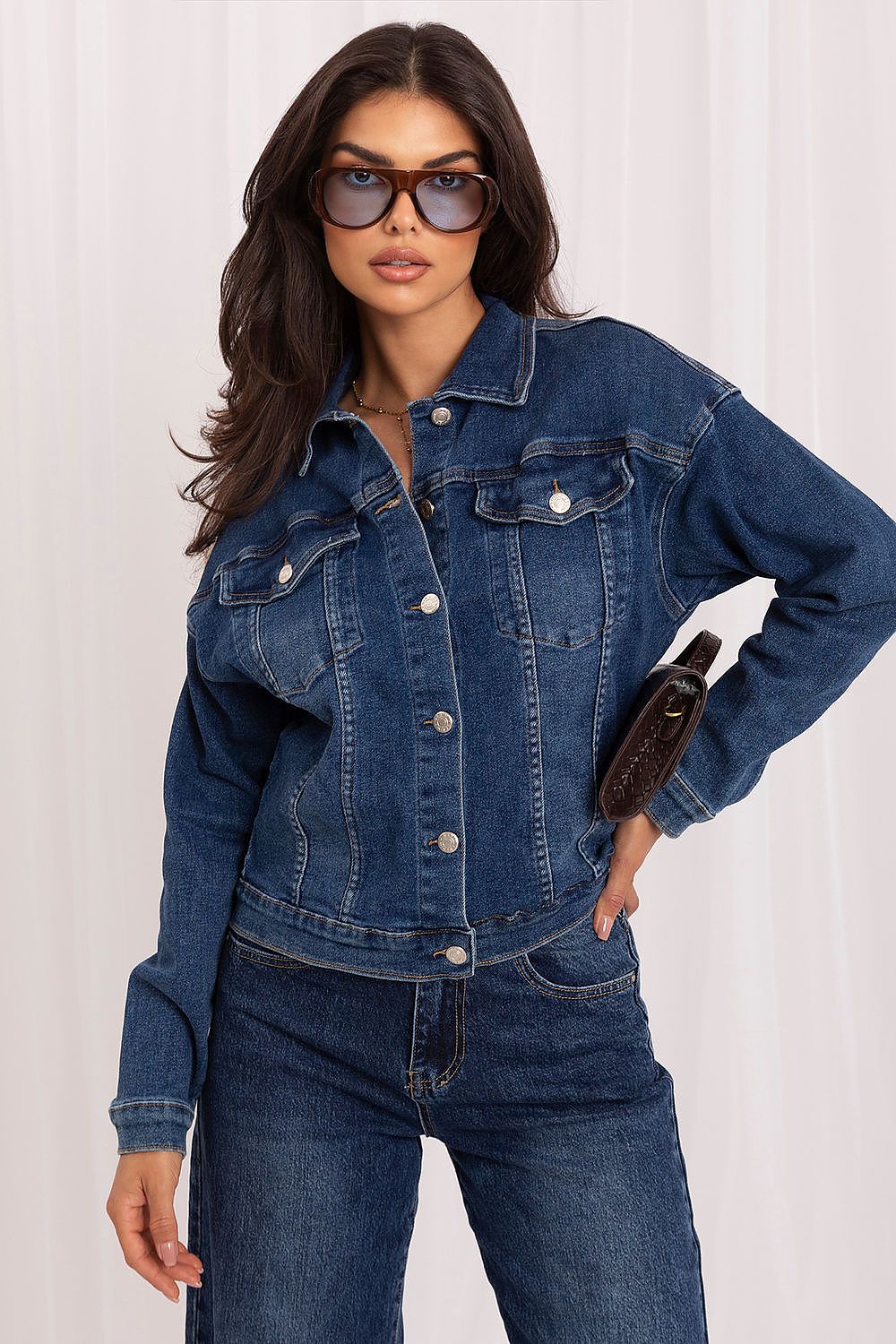 Anibe Lifestyle - Jeansjacka med bröstfickor