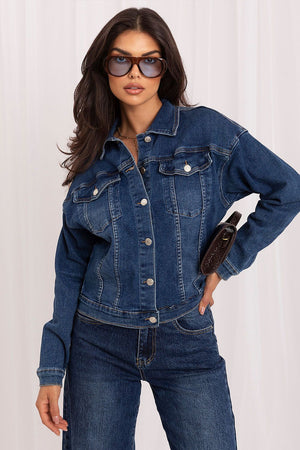 Anibe Lifestyle - Jeansjacka med bröstfickor