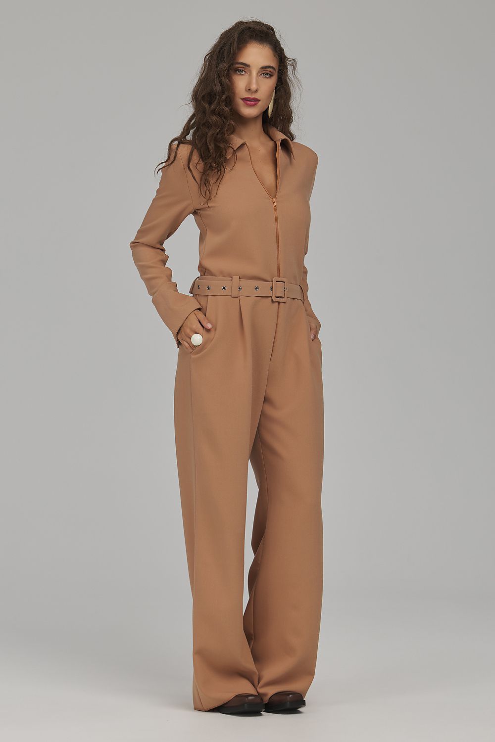 Anibe Lifestyle - Byxdress med krage och vida ben