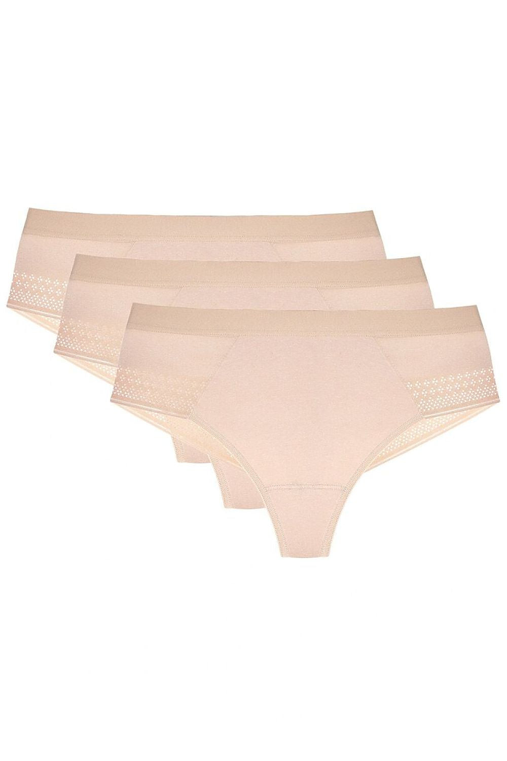 Anibe Lifestyle - Olga - T-backs i beige bomull 3-pack