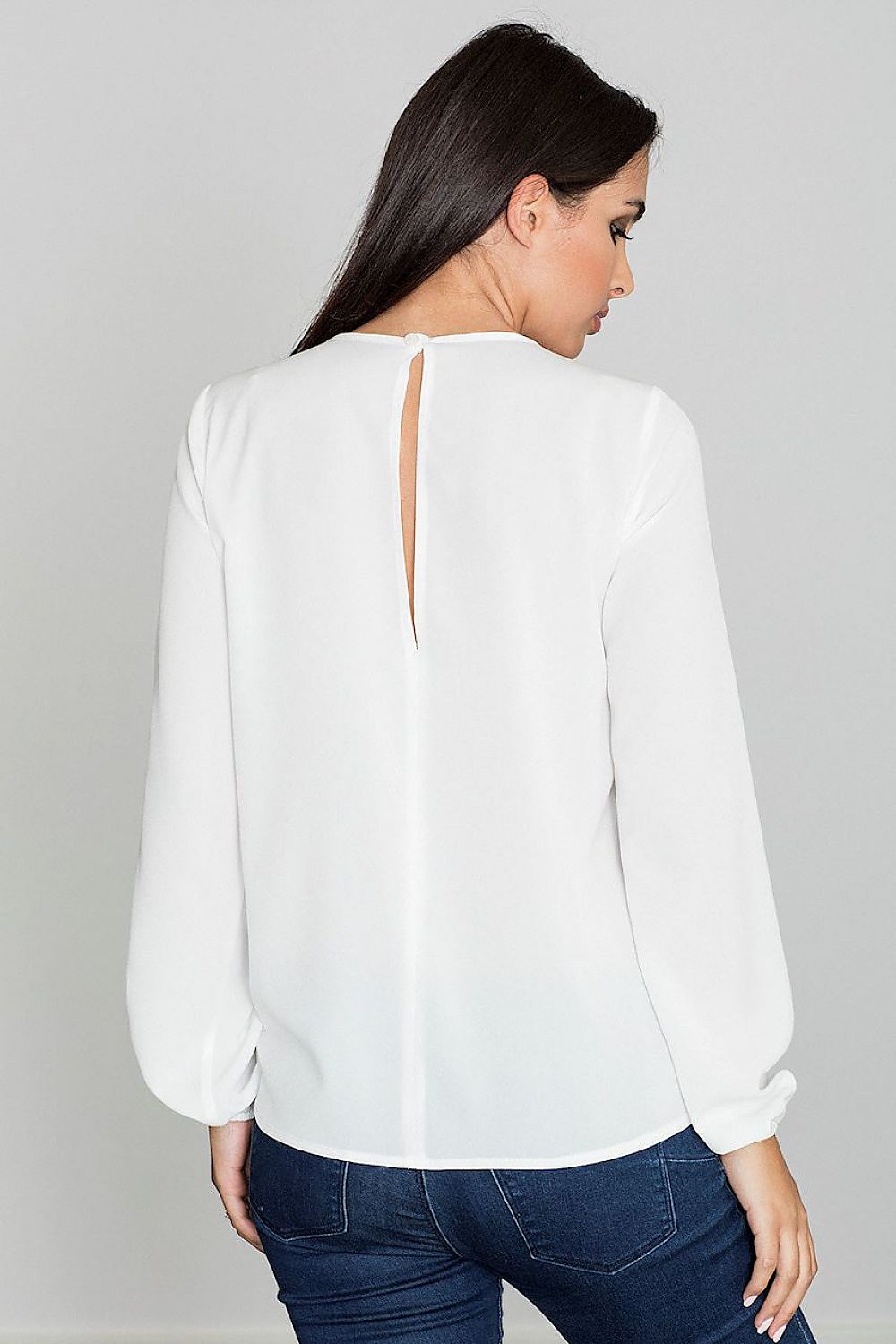 Anibe Lifestyle - Blus med mönstrad ringning och slits baktill