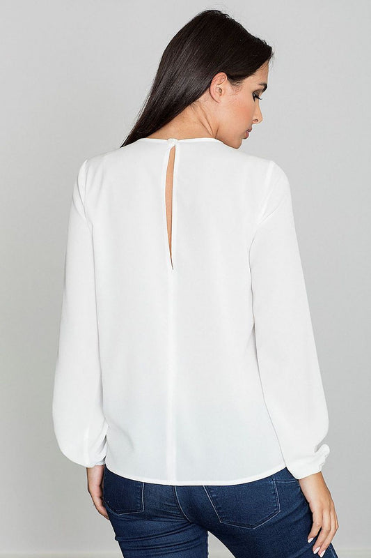 Anibe Lifestyle - Blus med mönstrad ringning och slits baktill