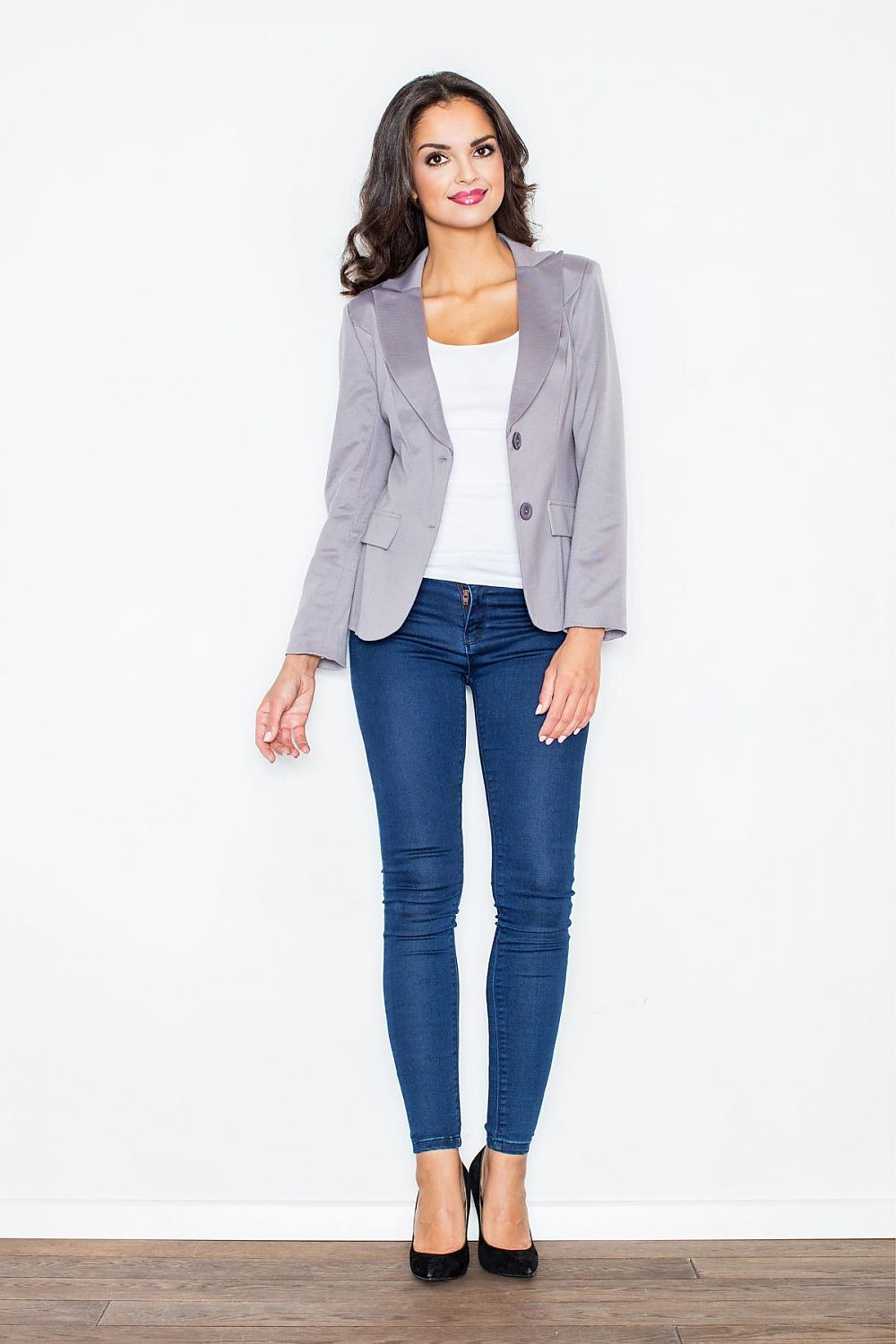Anibe Lifestyle - Figurbetonande blazer med slag och knappar