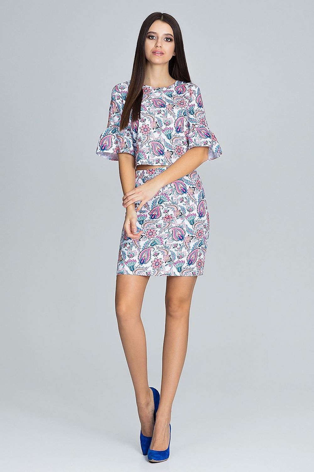 Anibe Lifestyle - Set med blommig topp och pennkjol