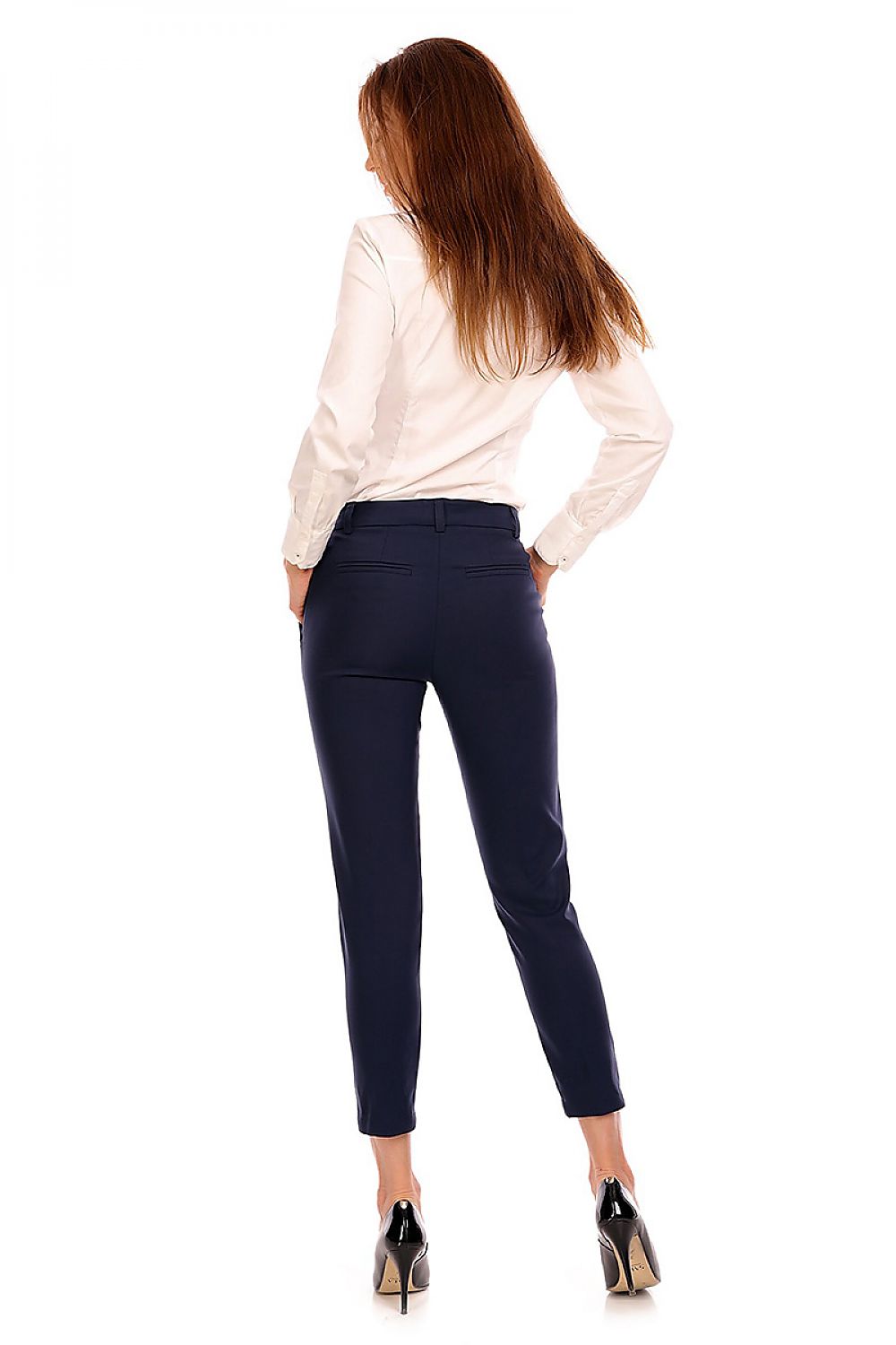 Anibe Lifestyle - Ankellånga byxor med high-waist och fickor