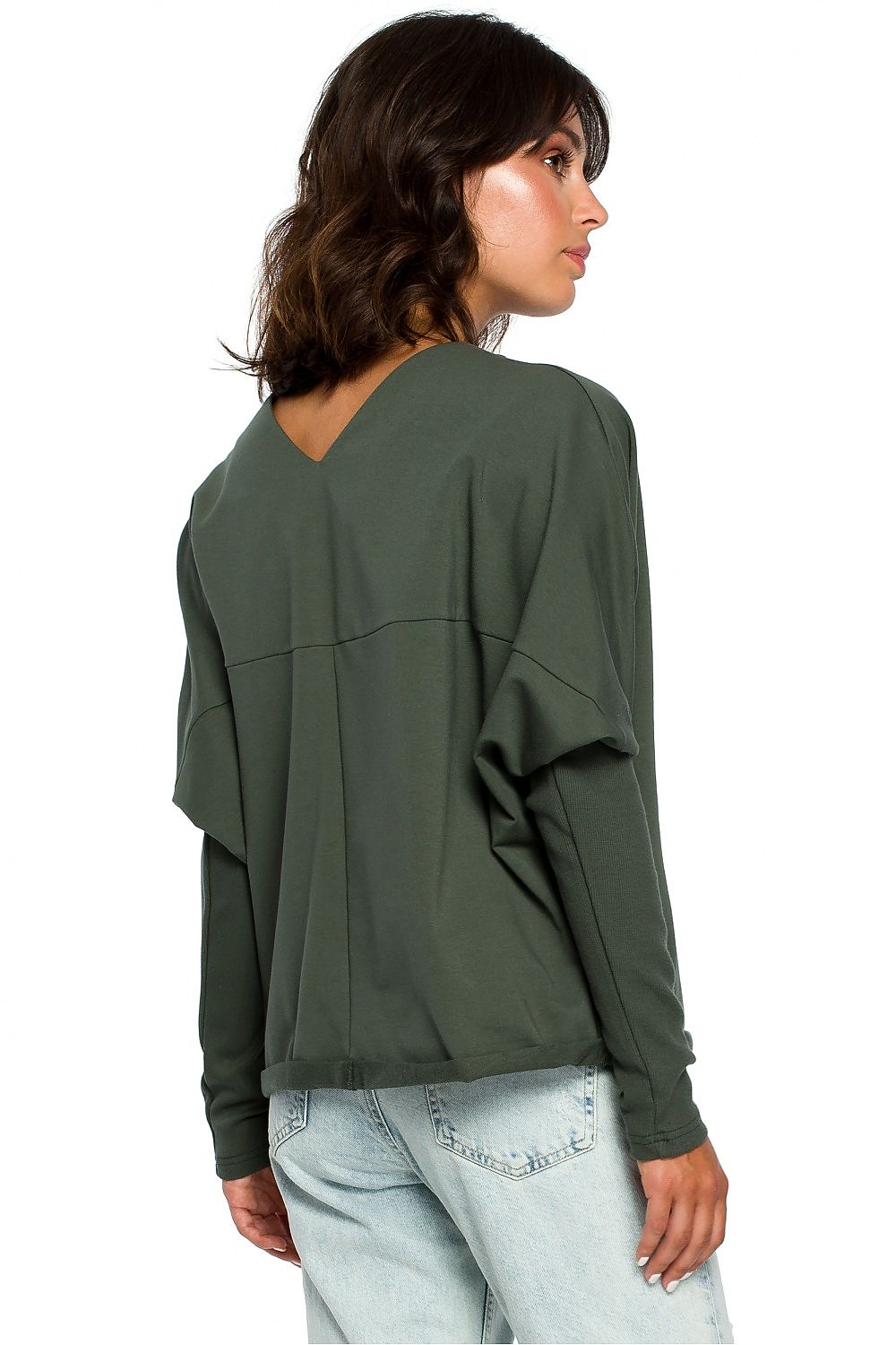 Anibe Lifestyle - Ledig sweatshirt med draperad urringning