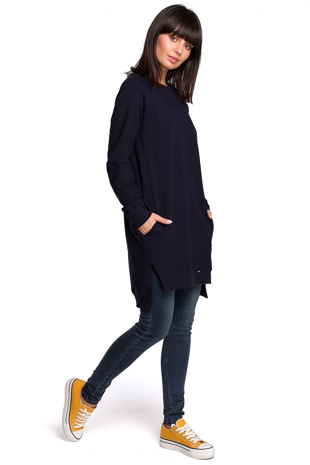 Anibe Lifestyle - Oversized sweatshirt med sidoslitsar