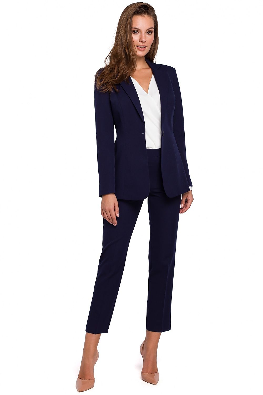 Anibe Lifestyle - Slim fit kavaj med enknappsstängning