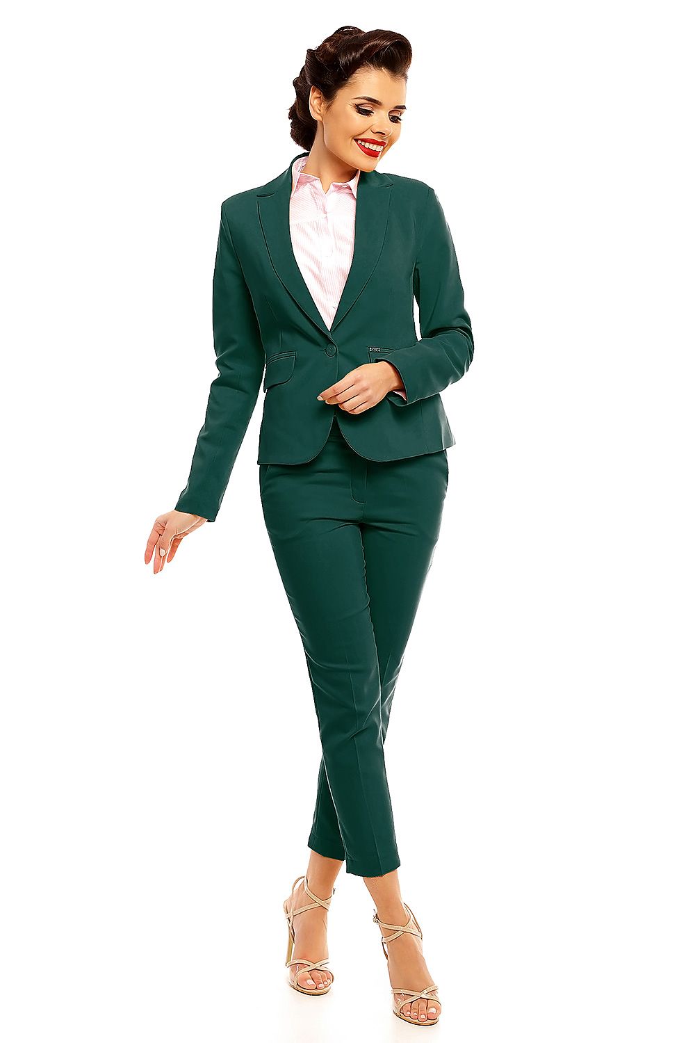 Anibe Lifestyle - Ankellånga byxor med high-waist och fickor
