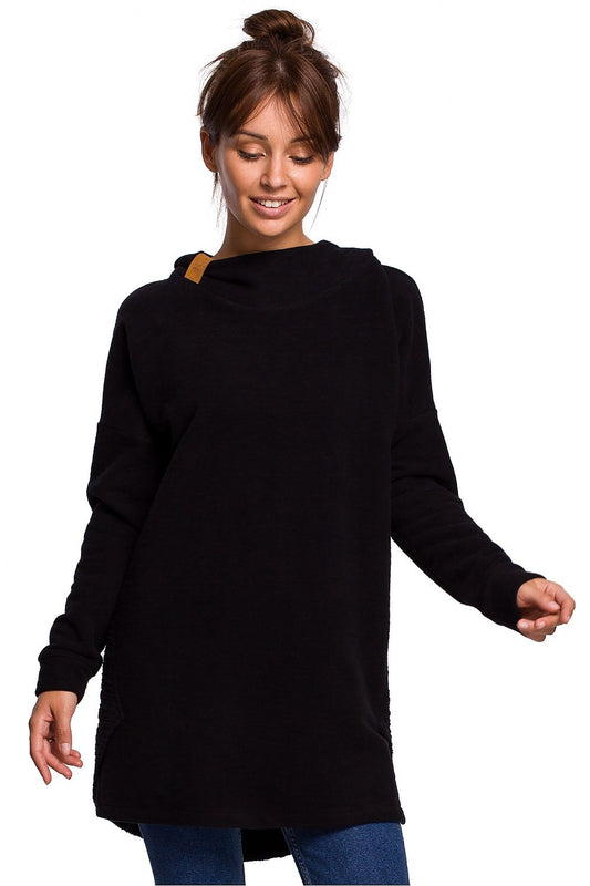 Anibe Lifestyle - Lång sweatshirt med luva och hög krage