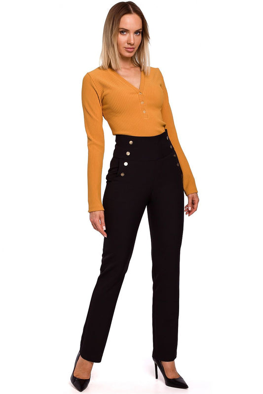 Anibe Lifestyle - Slim fit-byxor med hög midja